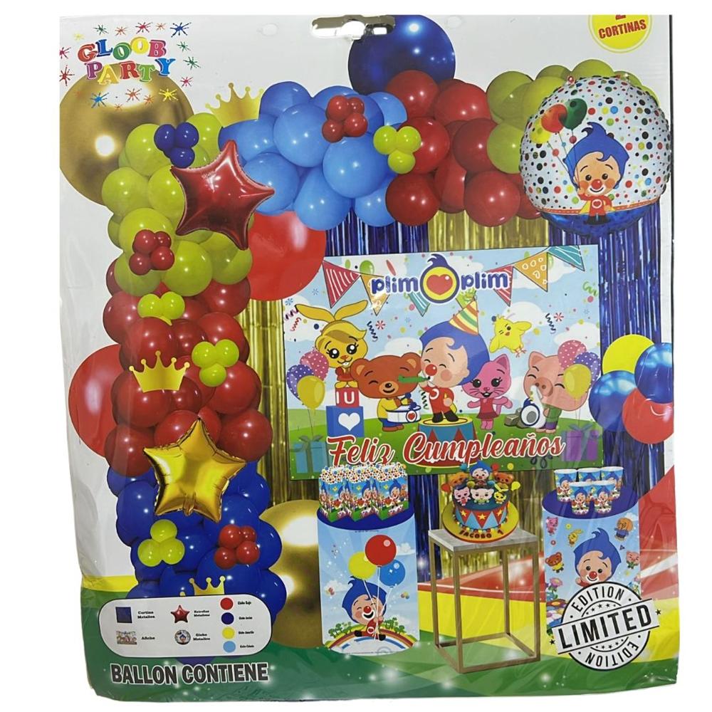 Globos Bouquet Feliz Cumpleaños De Plin Plin Rojo