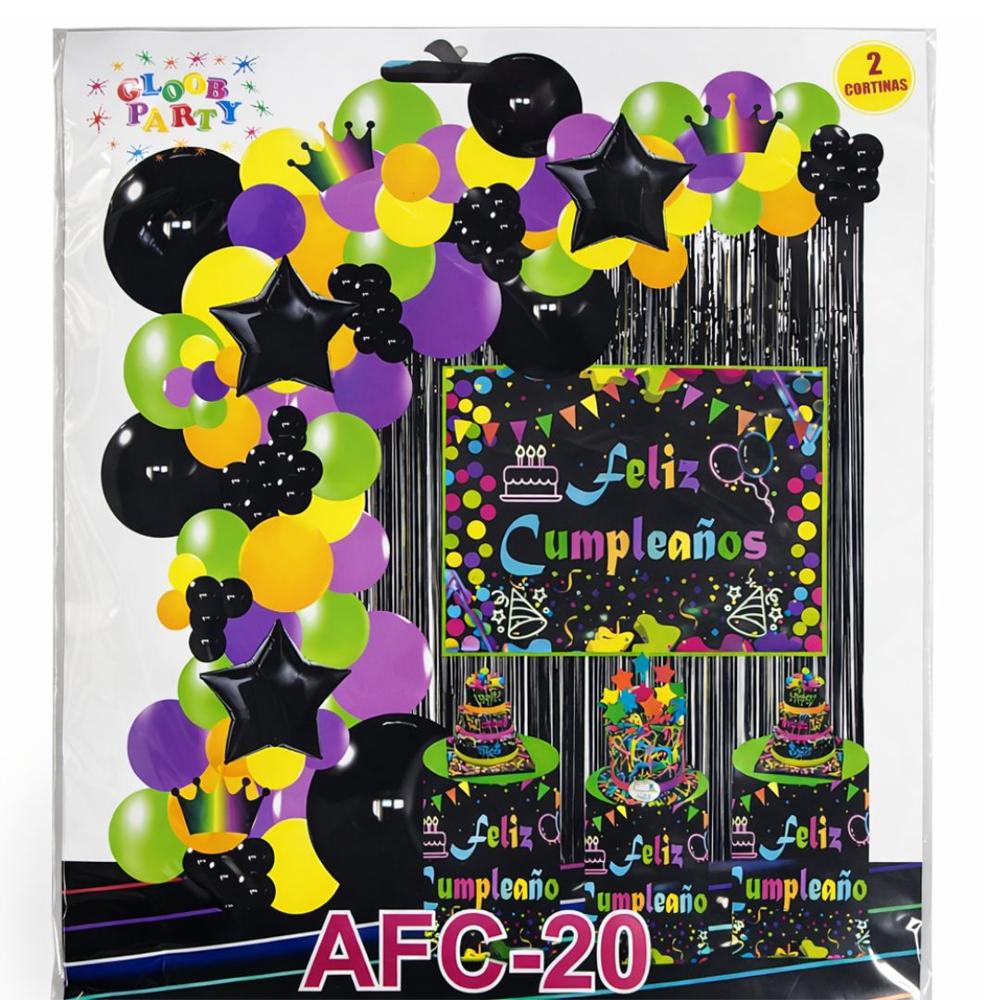 Globos Bouquet Feliz Cumpleaños color negro
