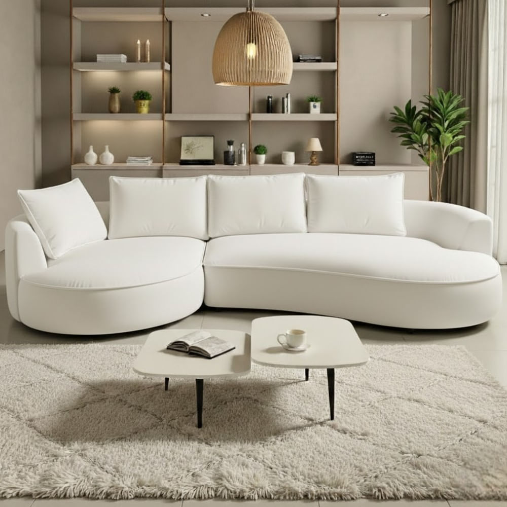 Sofa Apu Curvo Ivory Izquierdo