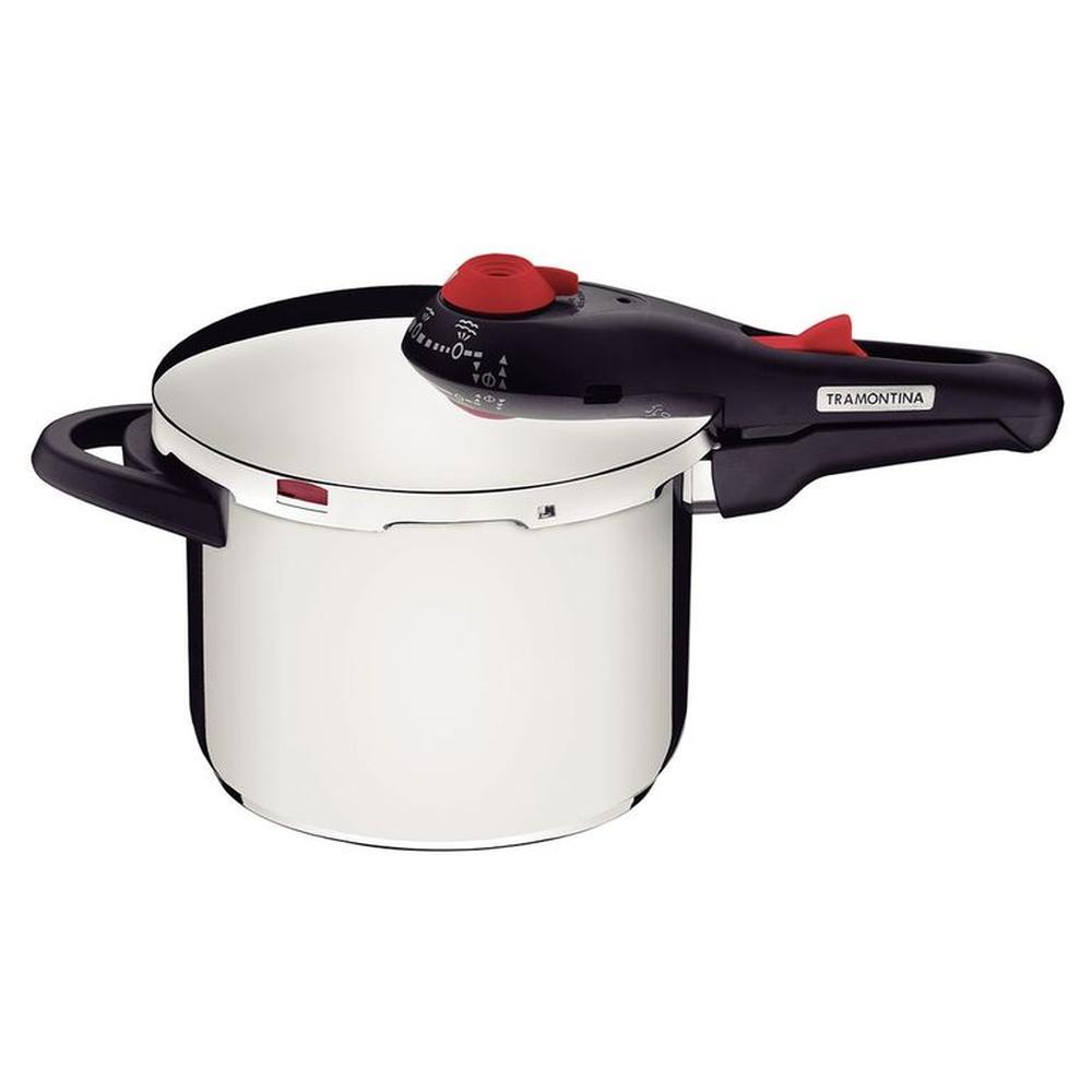 Olla A Presion 6 Litros Solar Tramontina de acero inoxidable