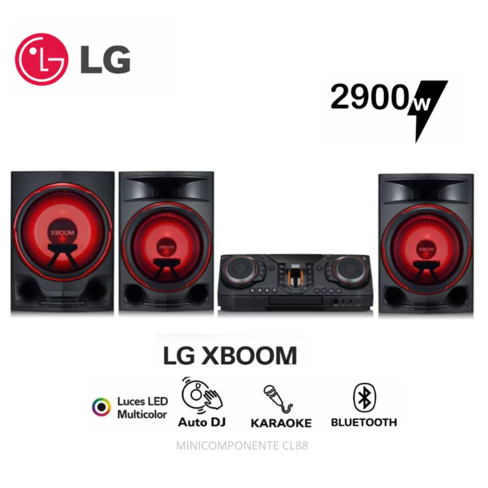 Minicomponente LG XBOOM CL88 2900W - Luces Multi Color - Karaoke Star