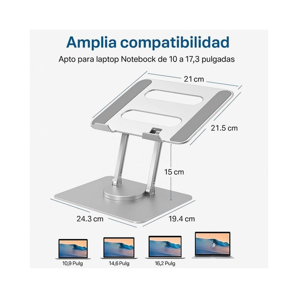 Soporte Para Laptop Giratorio 360° metal