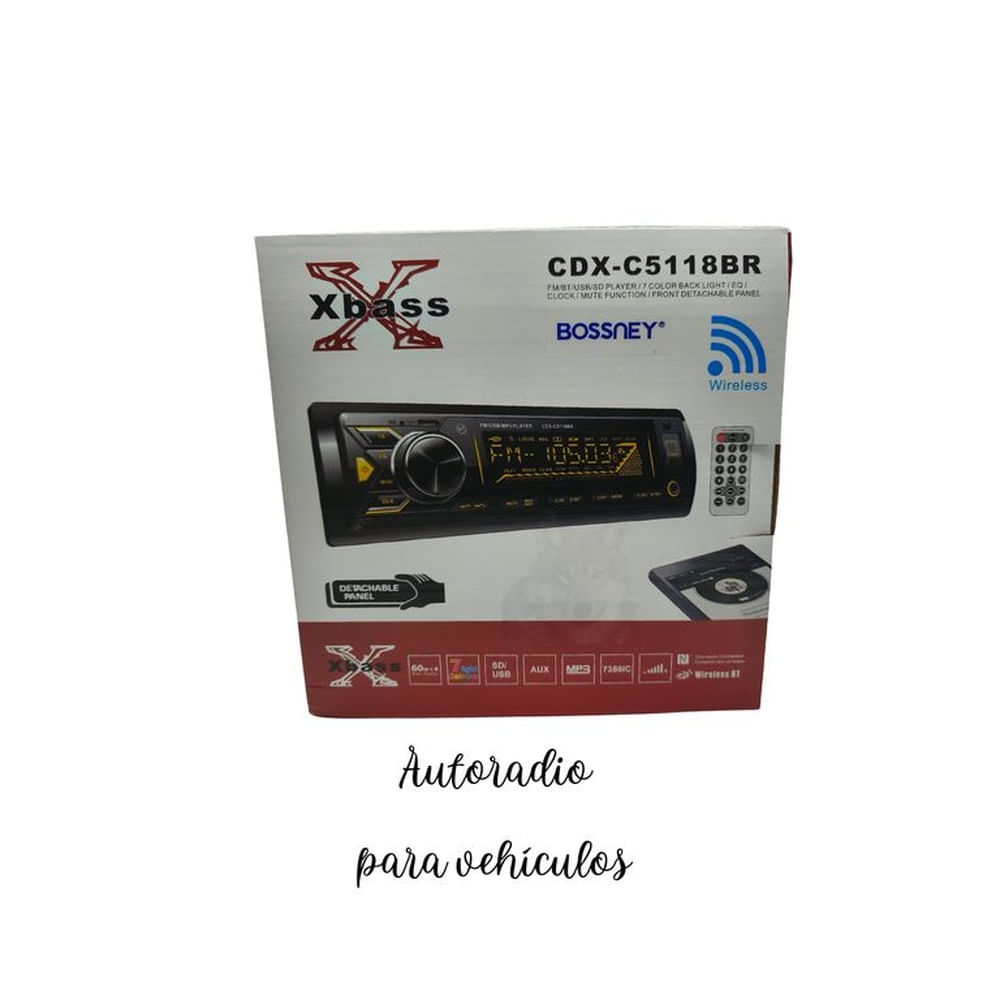 Autoradio Bossney Para Vehículos Con Control Negro