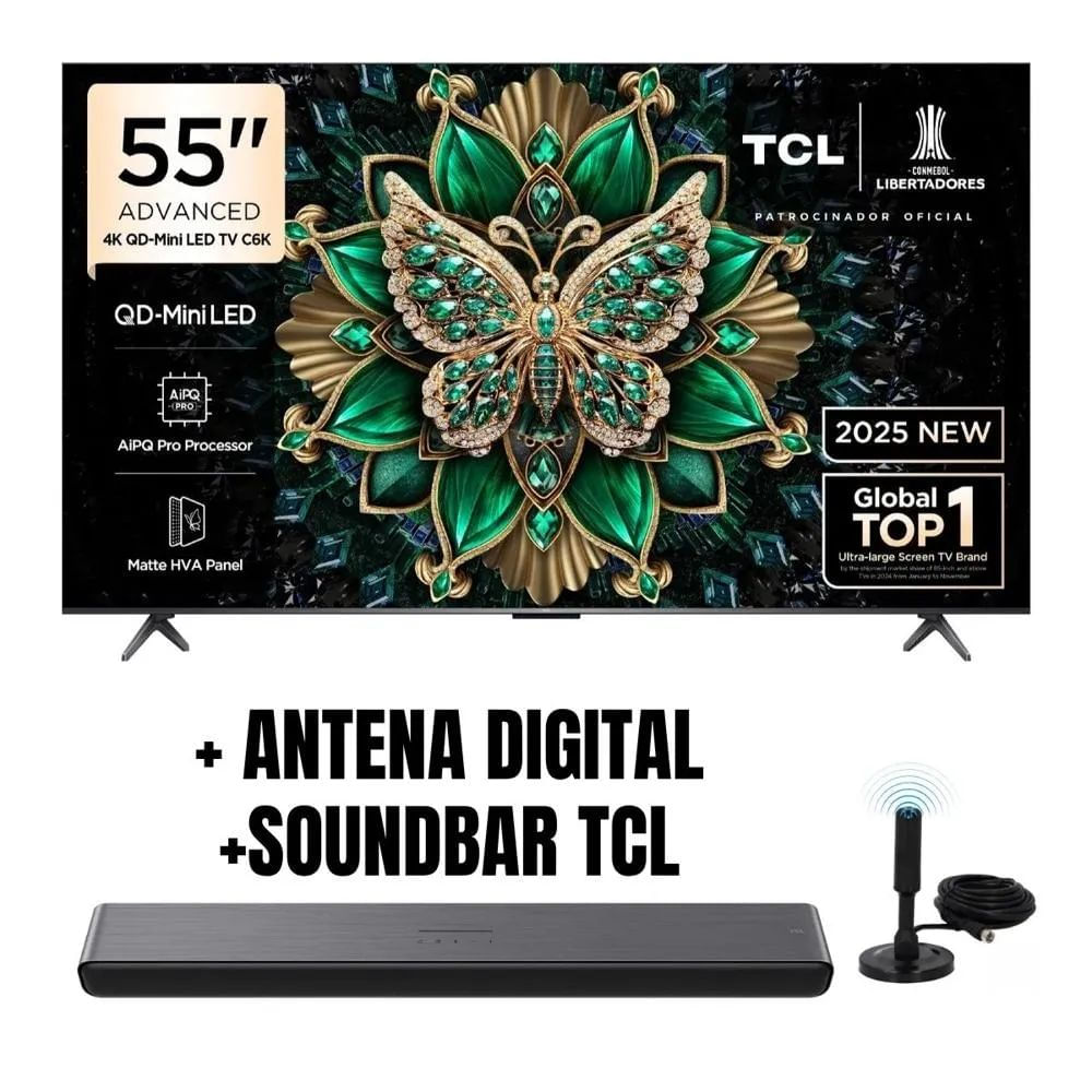 Televisor Tcl 55 Qd Miniled 4k UHD 55c6k Google Tv