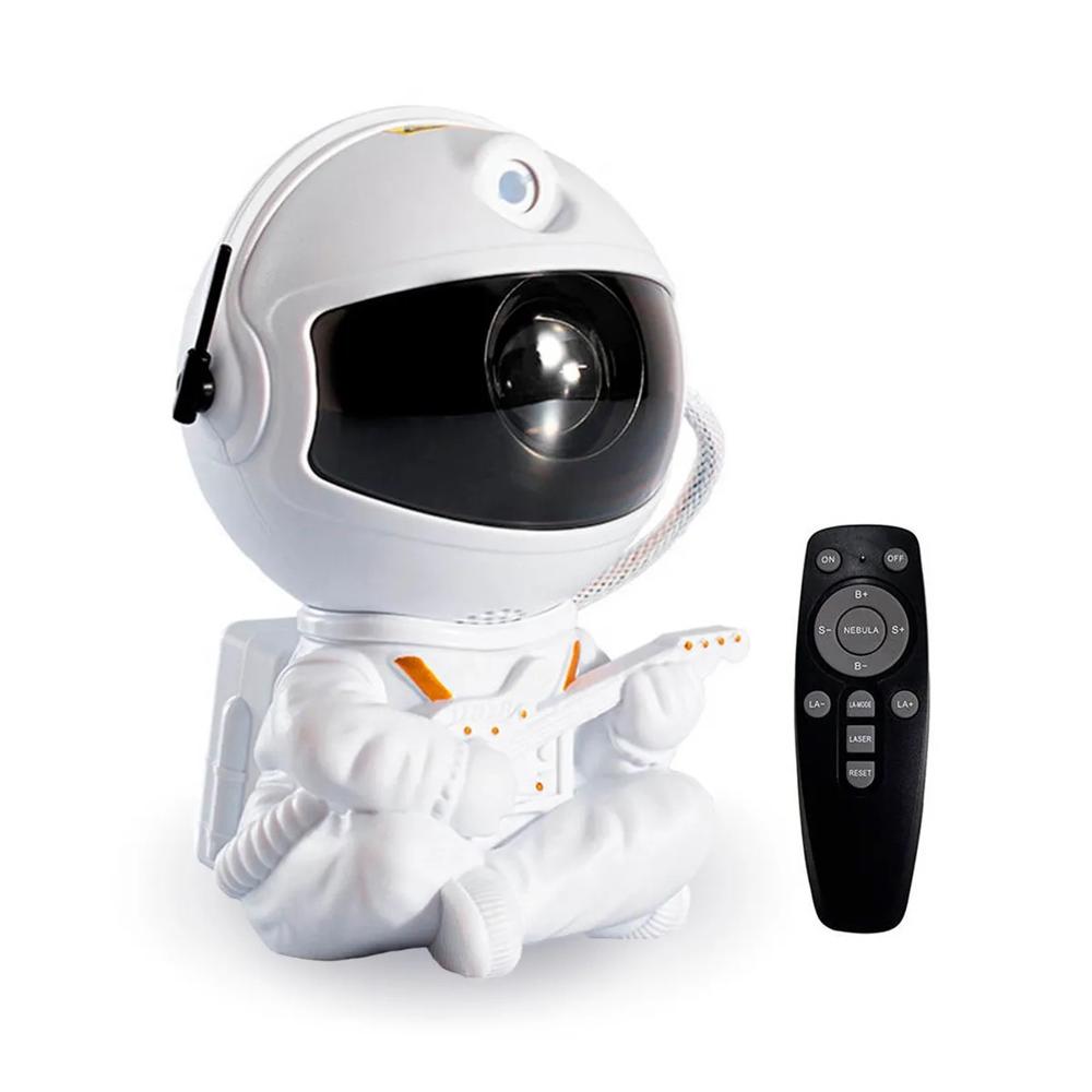 Proyector Galaxia Astronauta LED con Control Remoto - Luz Nocturna Estrellas Nebula Diseño Guitarra