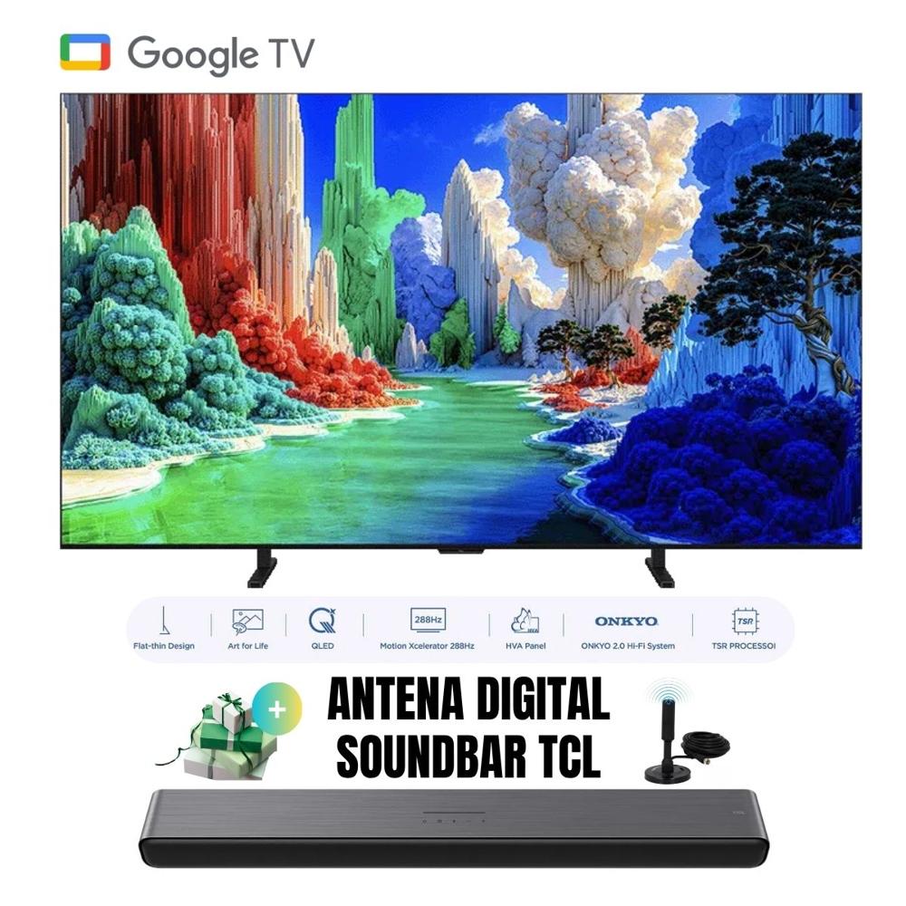 Televisor 85'' TCL PREMIUM QLED UHD 4K GoogleTV 85A400 - Ant - Soundbar TCL