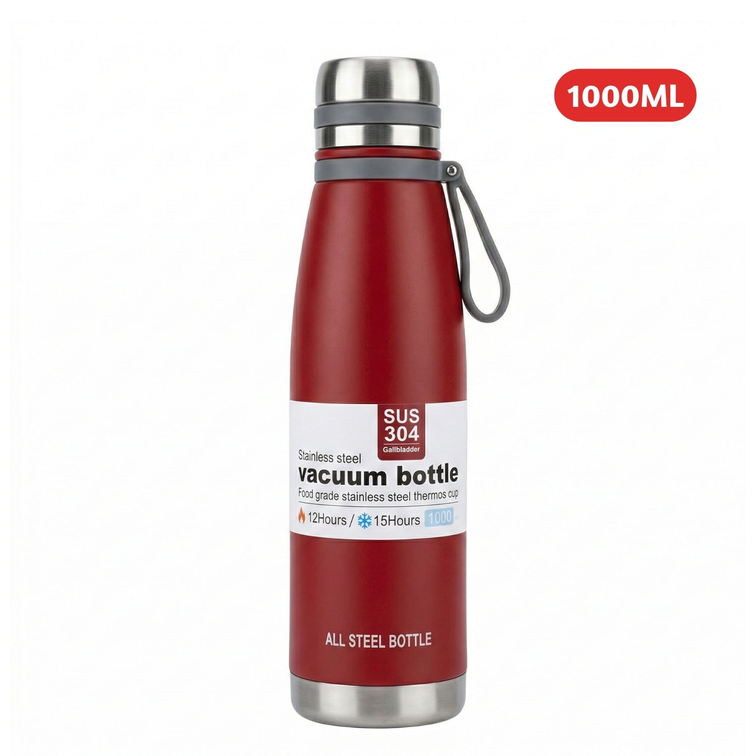 Termo Tomatodo de Acero Inoxidable con Filtro Para Té de 1 Litro Color Rojo