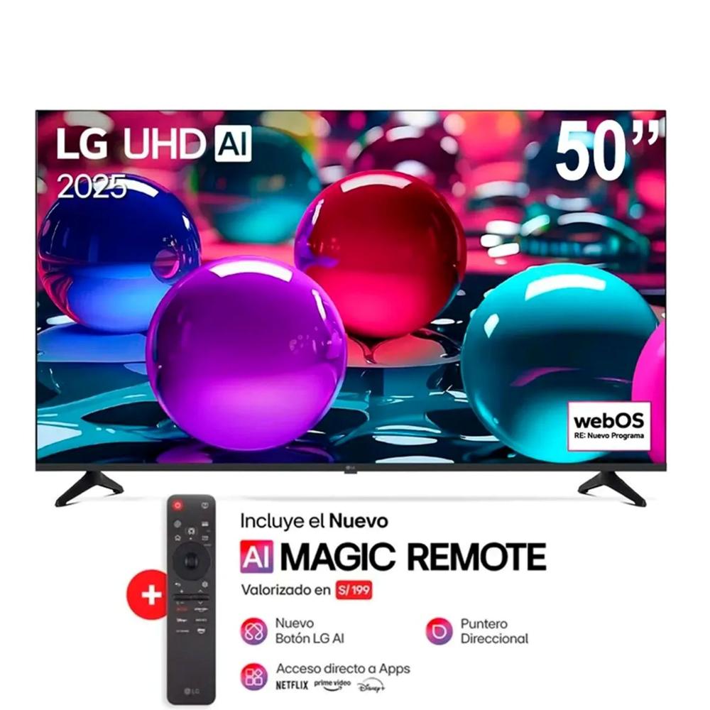 Televisor LG LED 4K UHD THINQ AI SMART 50"" 50UA7300PSB + Control Magic 2025