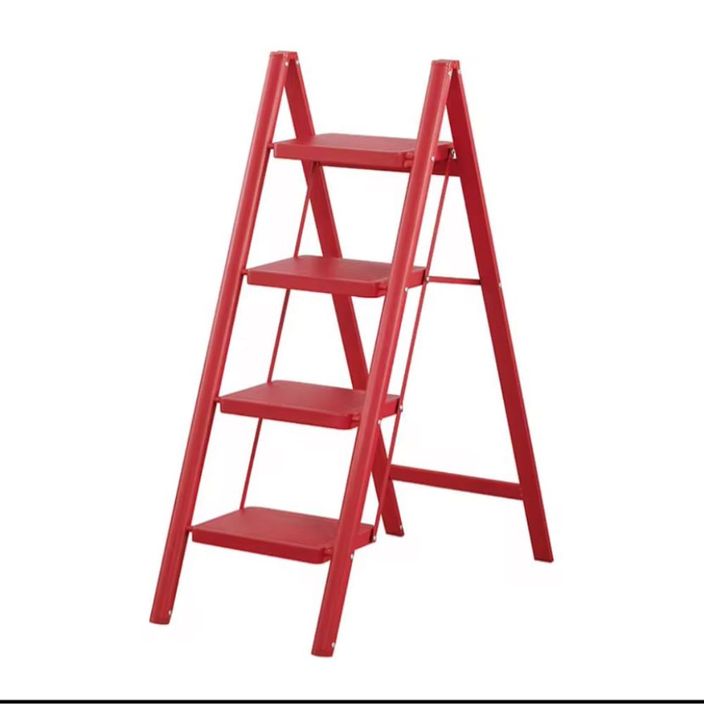 Escalera plegable 4 escalones resistente compacta negra antideslizante uso hogar oficina
