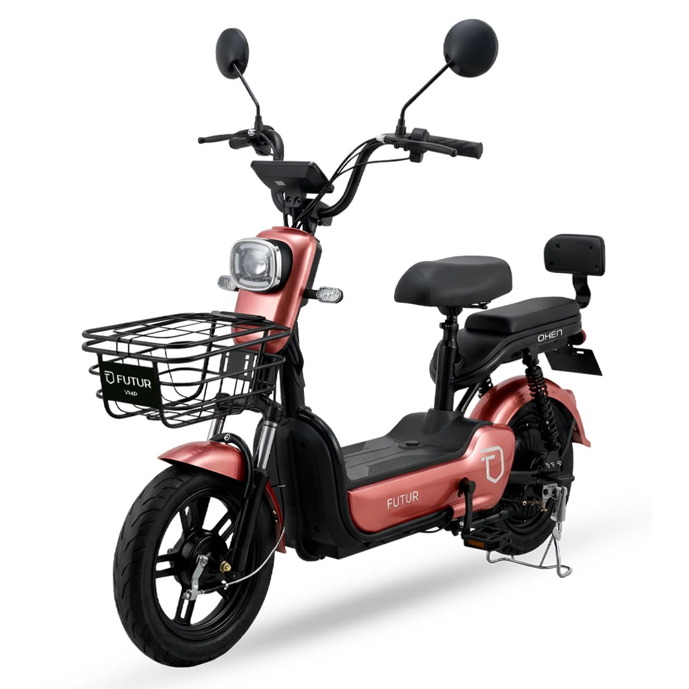 Bicimoto Eléctrica OXEN de Litio 350W Rosado Golden
