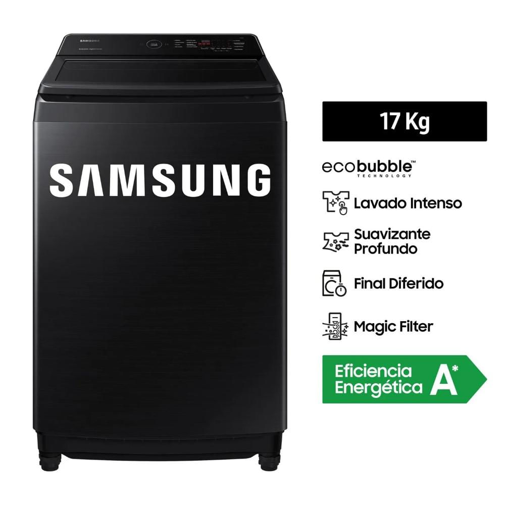 Lavadora Samsung 17KG Smart EcoBubble WA17CG6441BVPE Negra