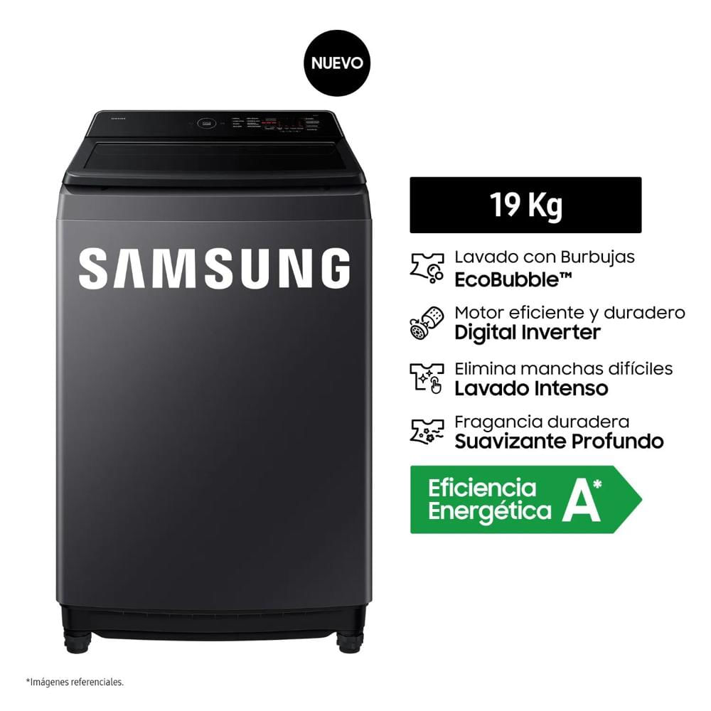 Lavadora Samsung Ecobubble 19KG Gris Grafito WA40F19E7CPE