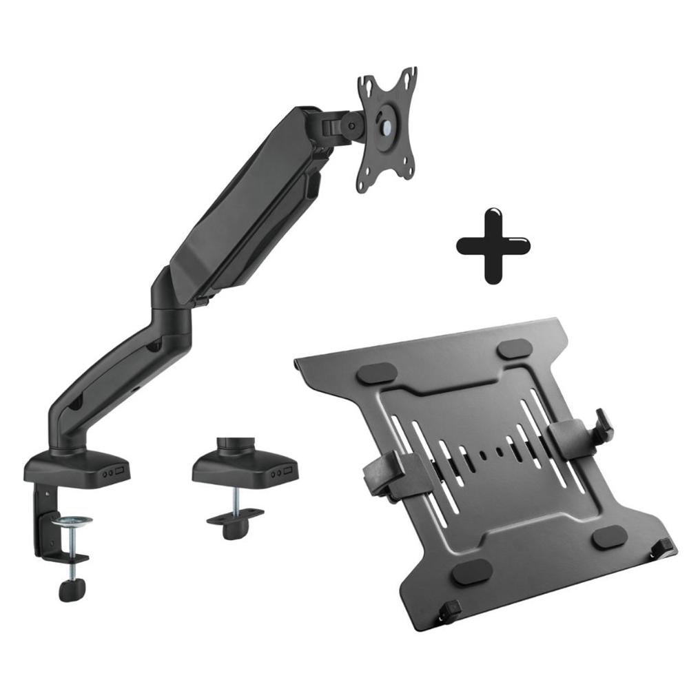 SOPORTE ESCRITORIO MONITOR 17-32 Y LAPTOP 10-17 AJUSTE MECANICO - KE-DU01 KOREANO