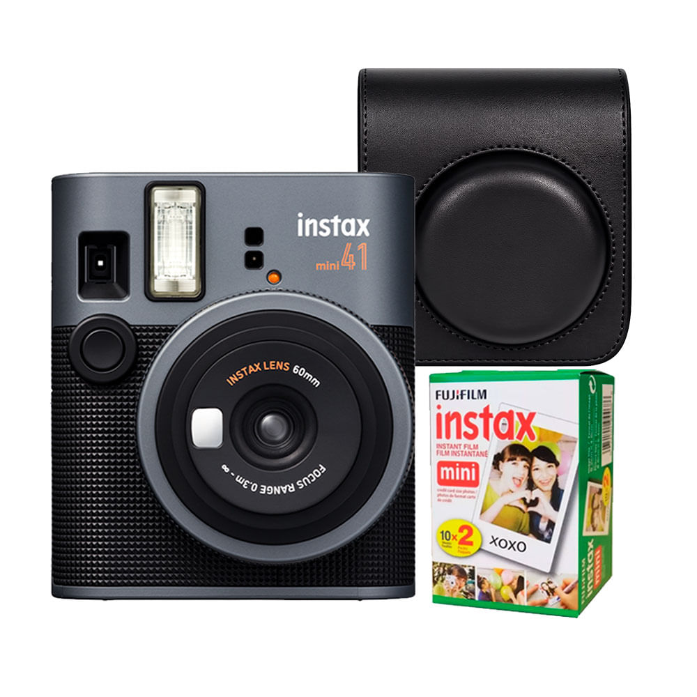 Camara Fujifilm Instax Mini 41 Estuche negro Pelicula x 20