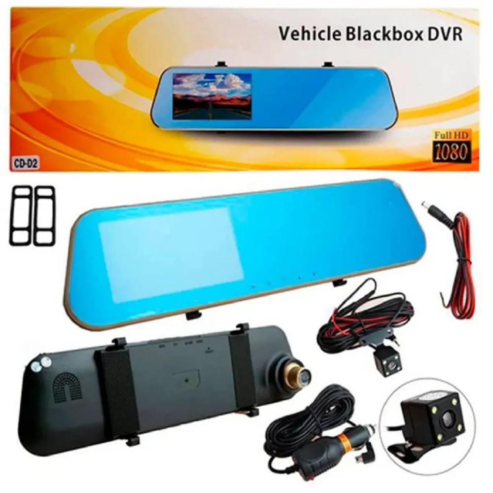 Espejo Retrovisor Doble Camara Delantera y Trasera Full Hd