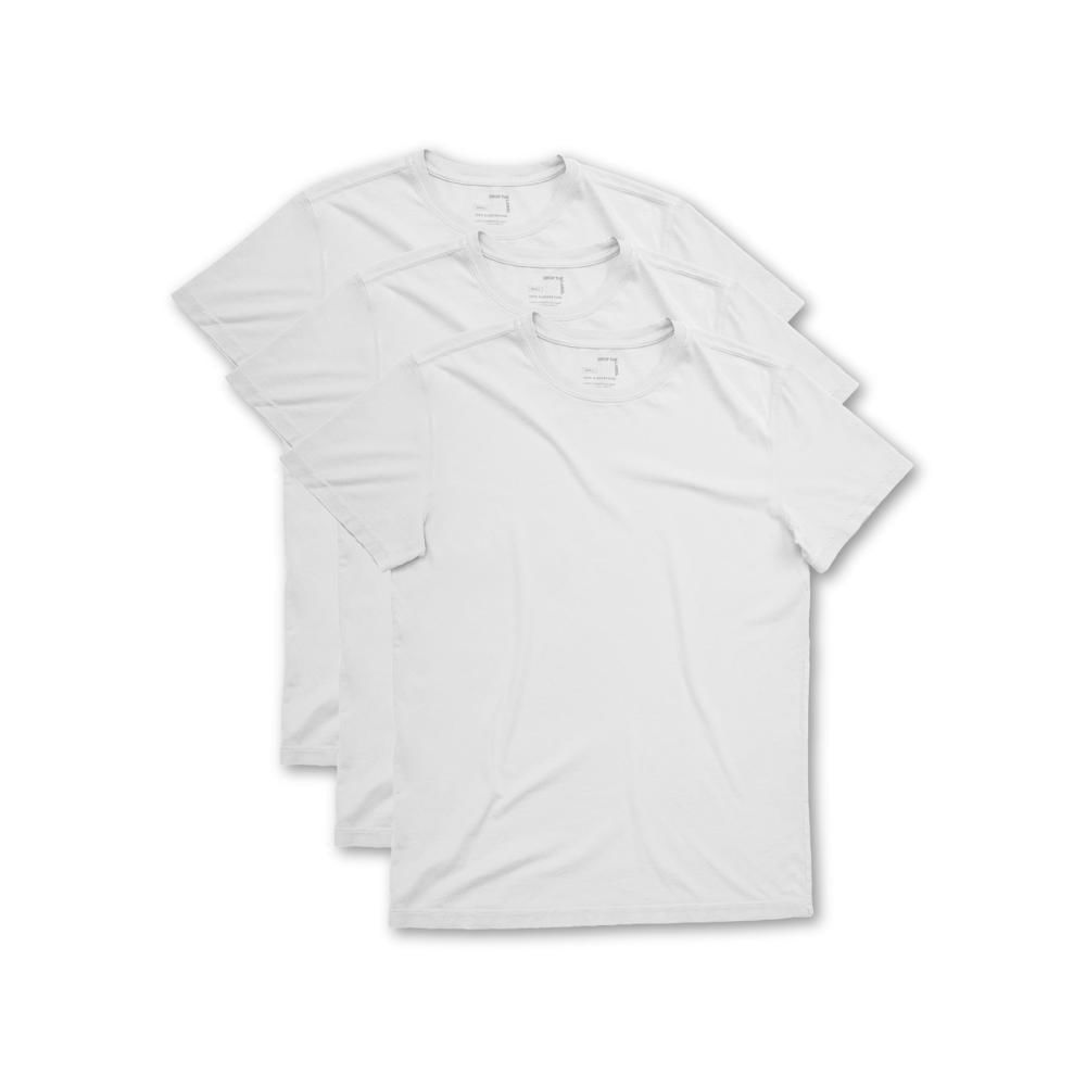 3-Pack Polo Blanco para Hombre Drop the Label Cuello Redondo Manga Corta Algodón Pima talla M 3-Pack Polo Blanco para Hombre Drop the Label Cuello Redondo Manga Corta Algodón Pima talla M