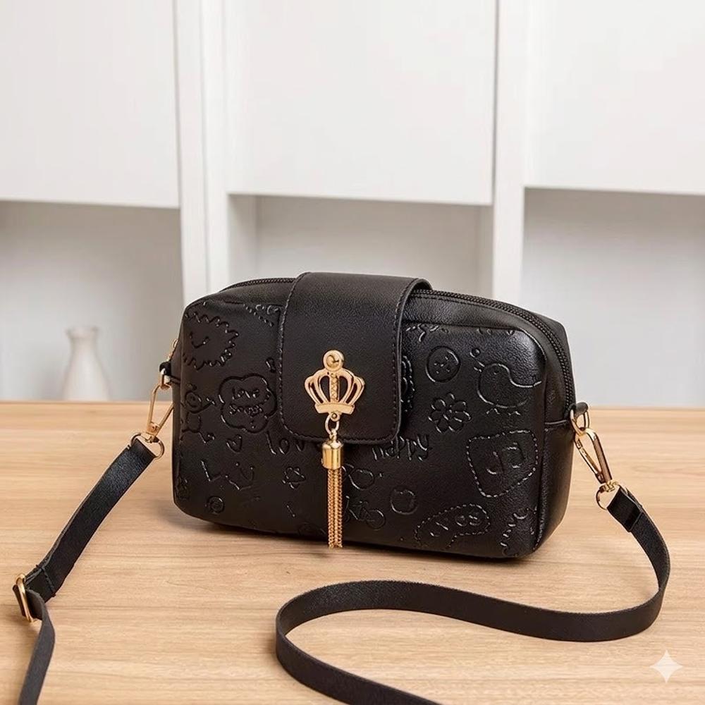 CARTERA CROSSBODY CORONA NEGRO 19X5X11CM
