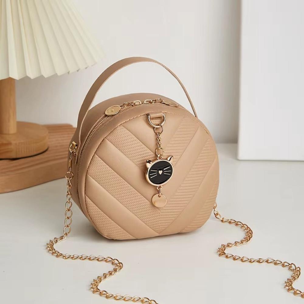 CARTERA MINI ROUND BEIGE 12X6X15CM