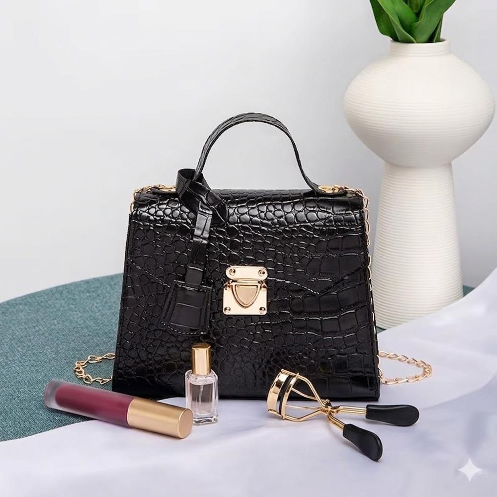 BOLSO DE MANO EJECUTIVO COMPACTO NEGRO 19X6X15CM