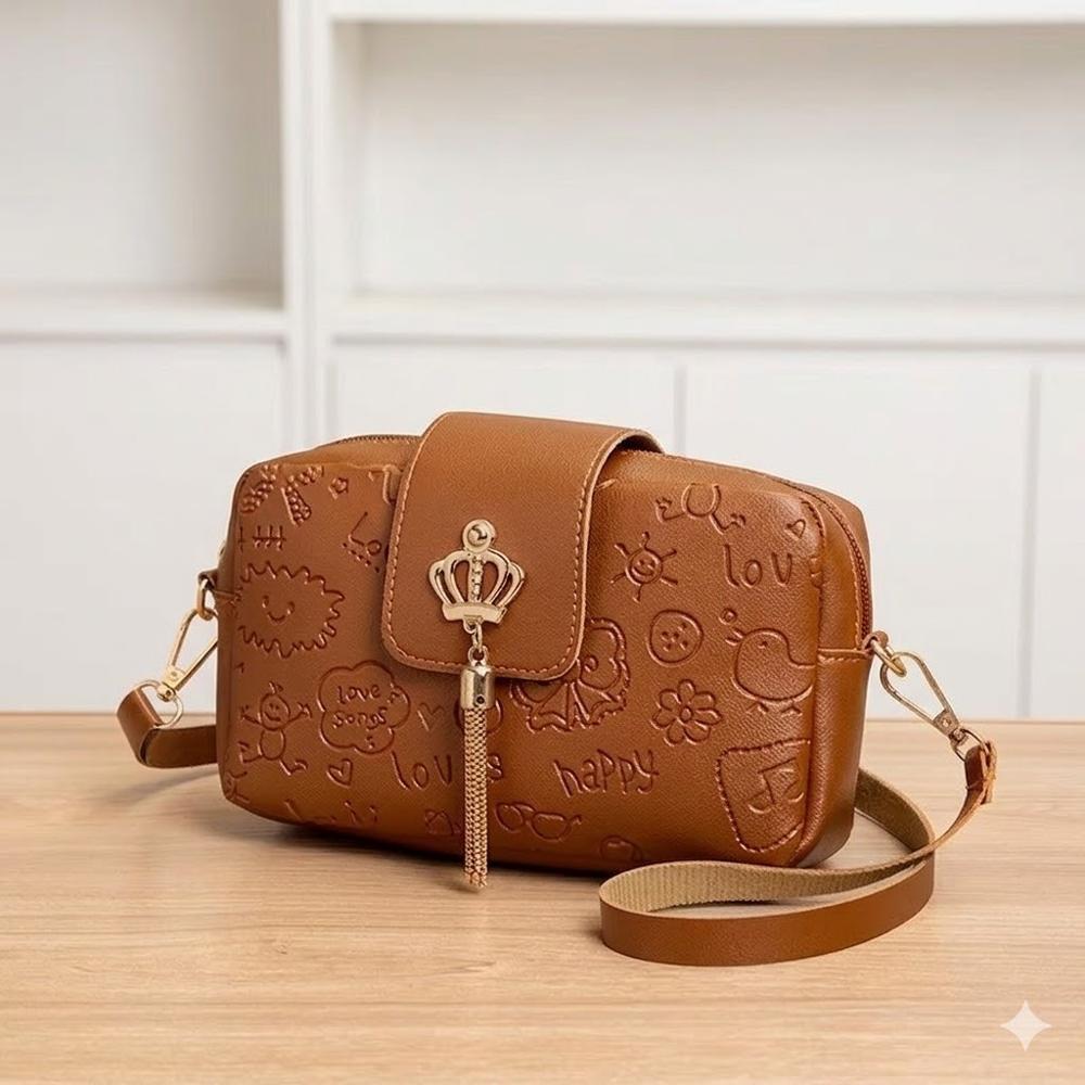 CARTERA CROSSBODY CORONA MARRON 19X5X11CM