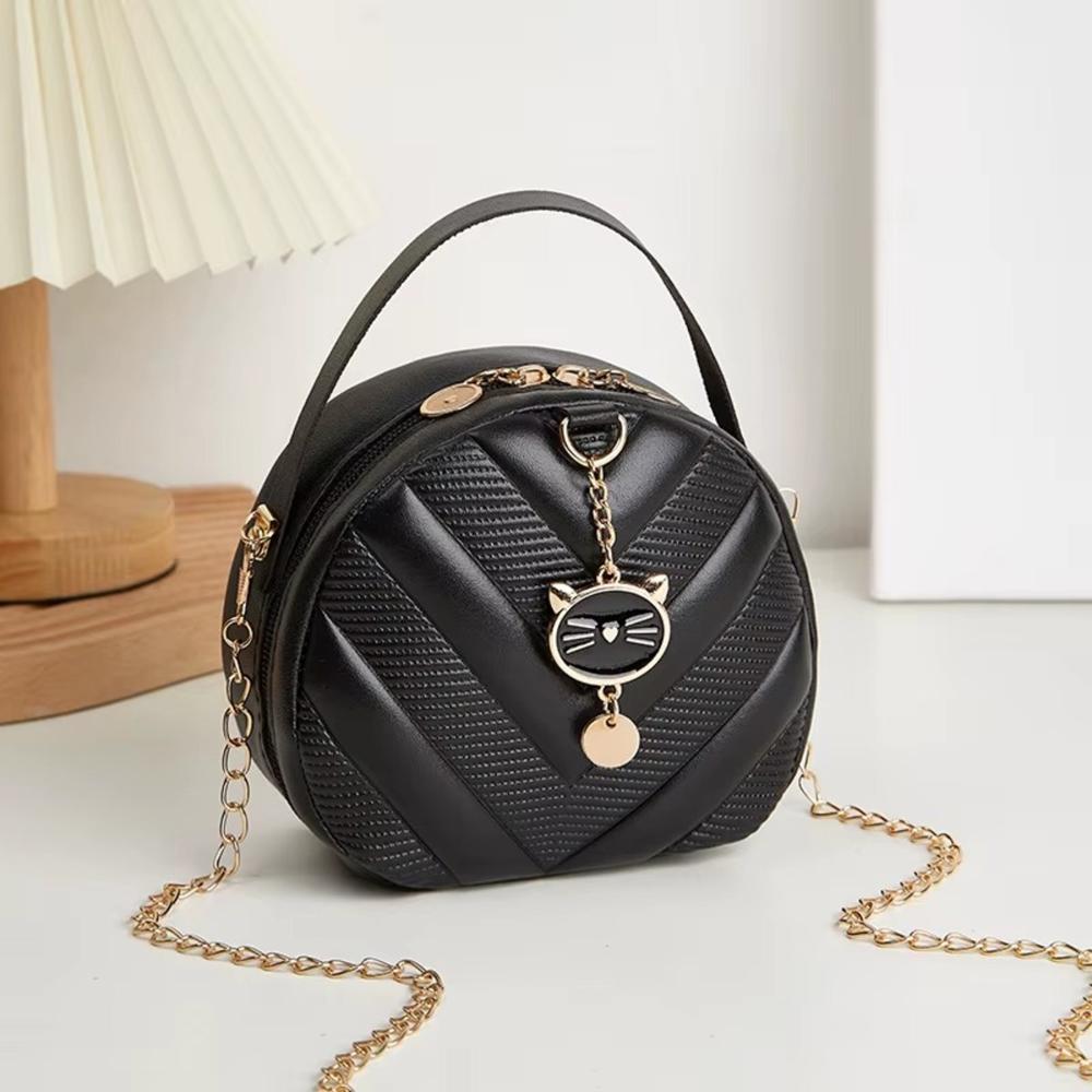 CARTERA MINI ROUND NEGRO 12X6X15CM
