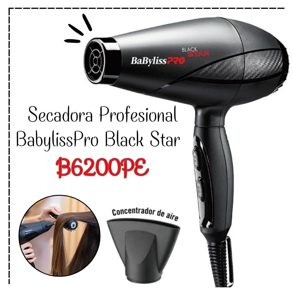 Secadora Profesional de Cabello Babylisspro Black Star