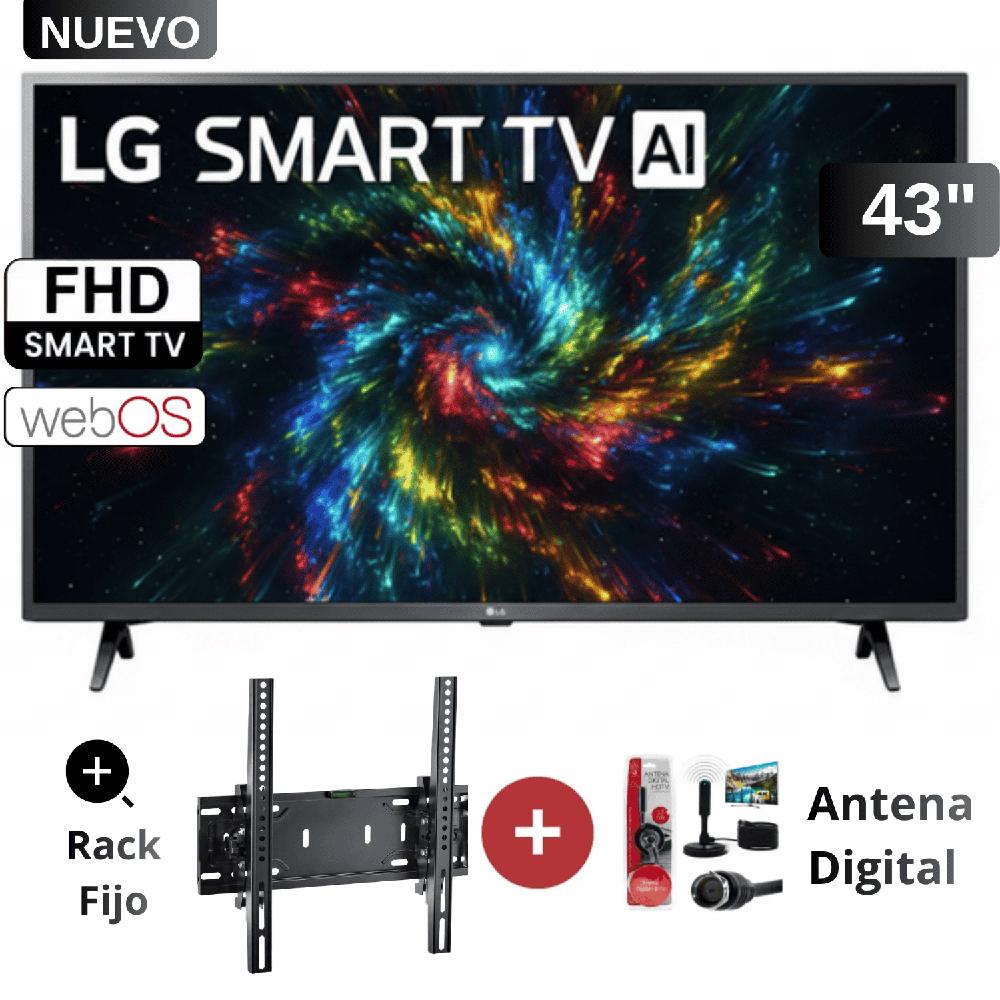 Smart TV LG 43 Pulgadas Full HD 43LR6000PSA webOS THINQ AI mas Rack Fijo y Antena Digital