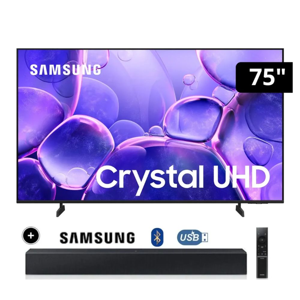 Televisor Samsung 75 Crystal UHD 4K U8000F Smart TV - SOUNDBAR SAMSUNG