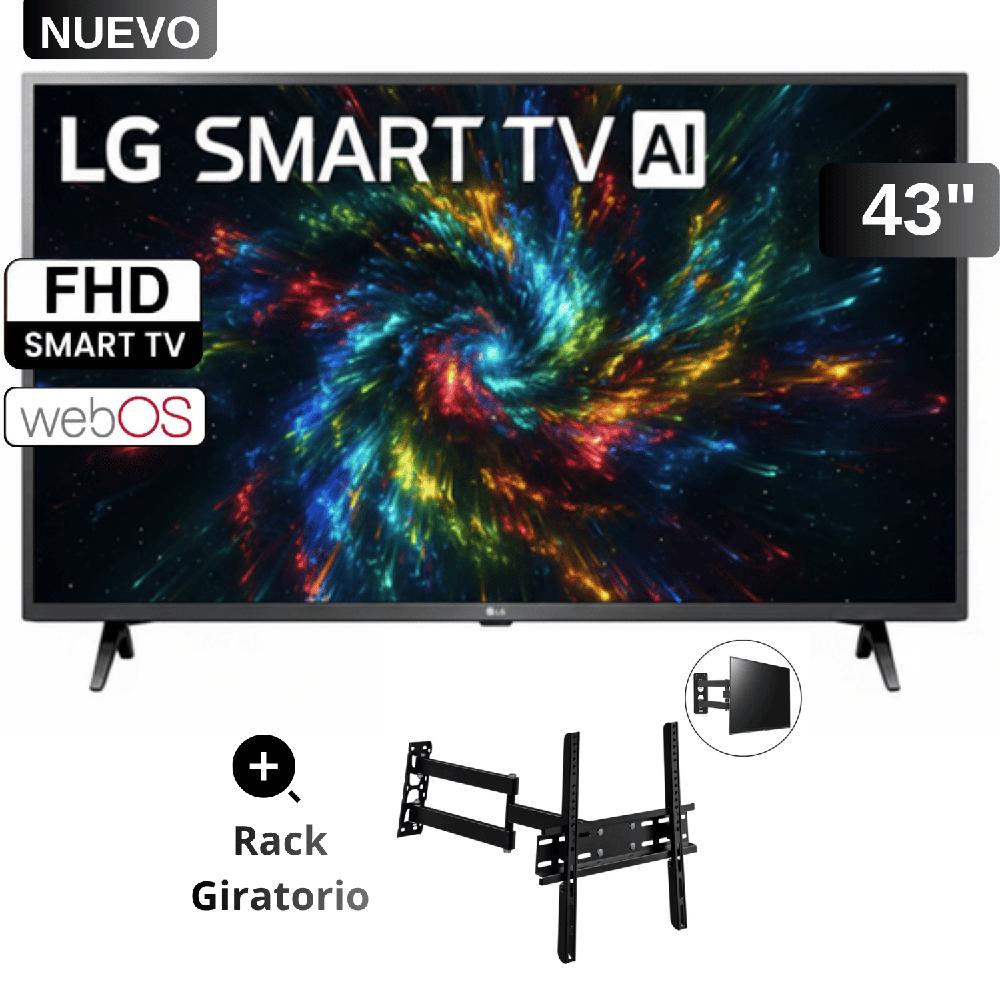 Smart TV LG 43 Pulgadas Full HD 43LR6000PSA webOS  THINQ AI mas Rack giratorio