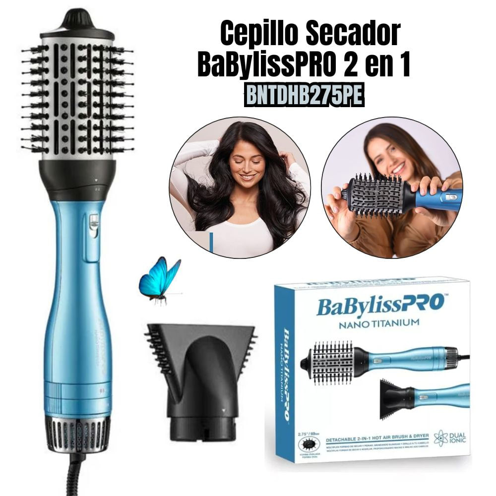 CEPILLO Y SECADOR DE AIRE CALIENTE BABYLISSPRO 2 EN 1 BNTDHB275PE