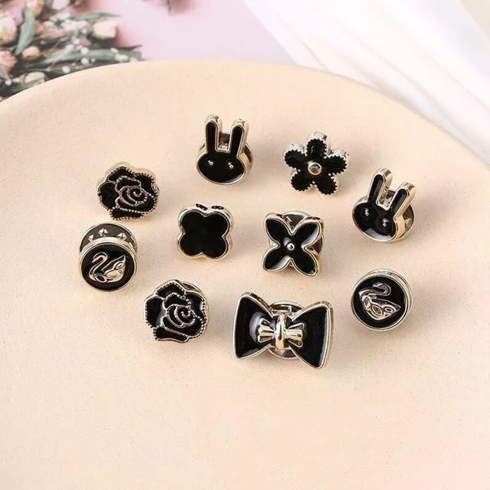 Set de 10 Pines Cute de Acero Inoxidable