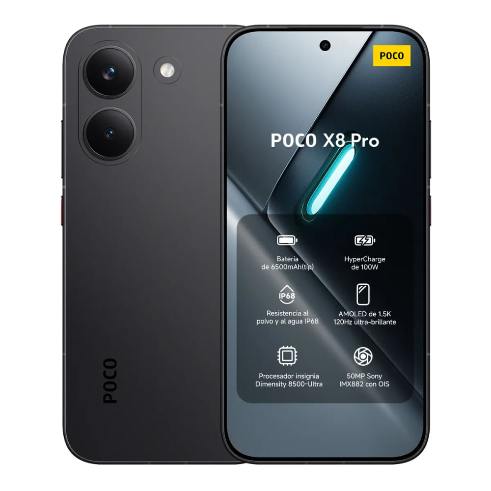 POCO X8 Pro Negro 12GB RAM 512GB Almacenamiento - Potente y Rápido