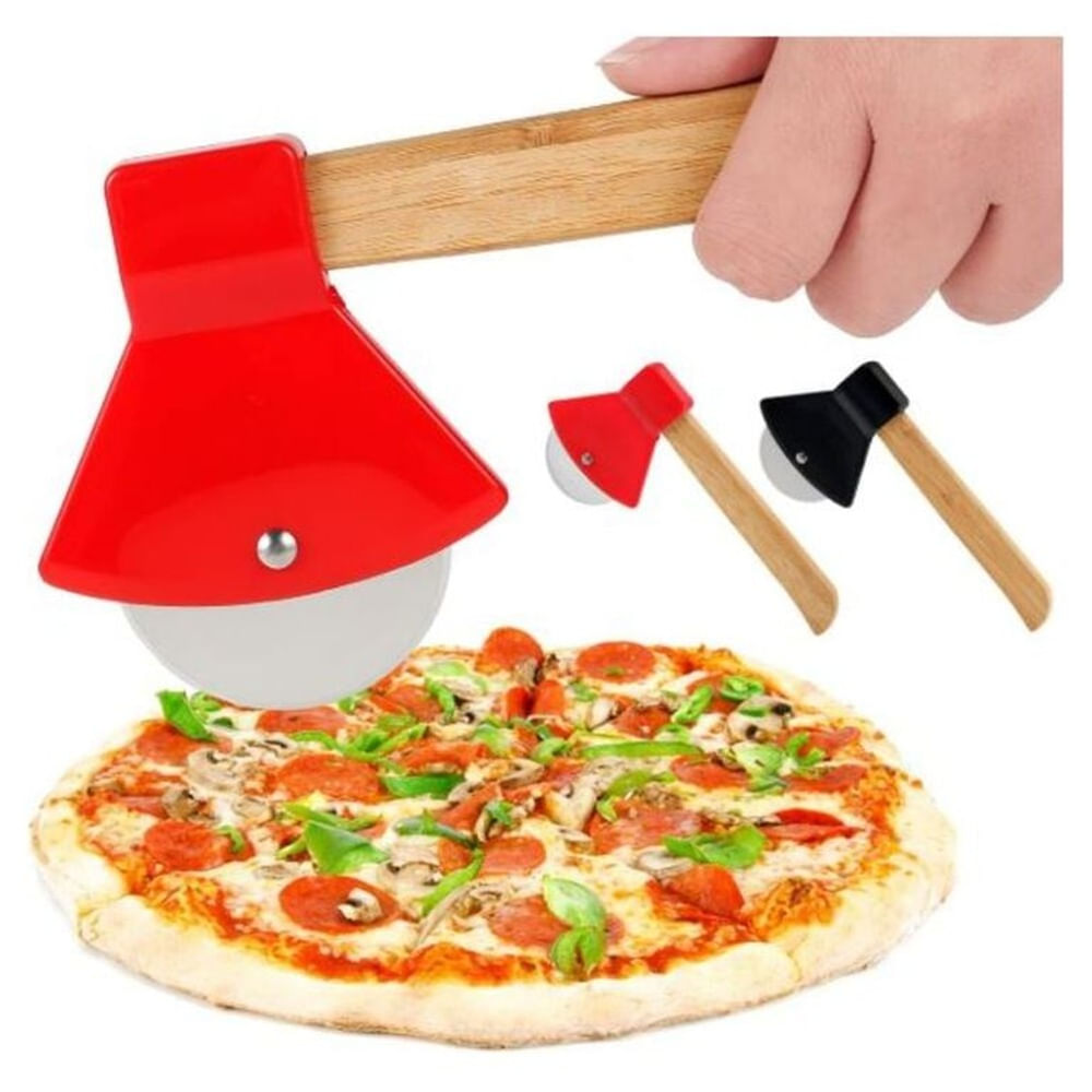 Cortador de pizza en forma de hacha con mango