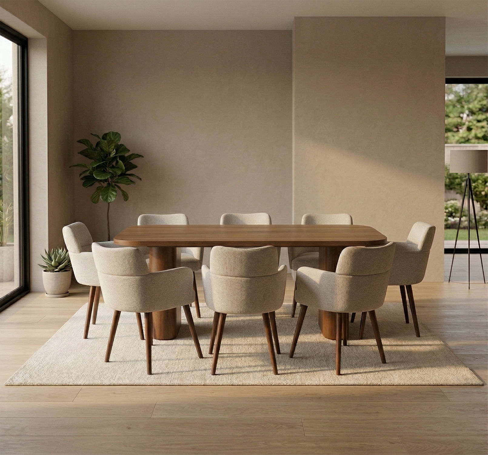 Juego De Comedor Miri 8 Sillas Marrón