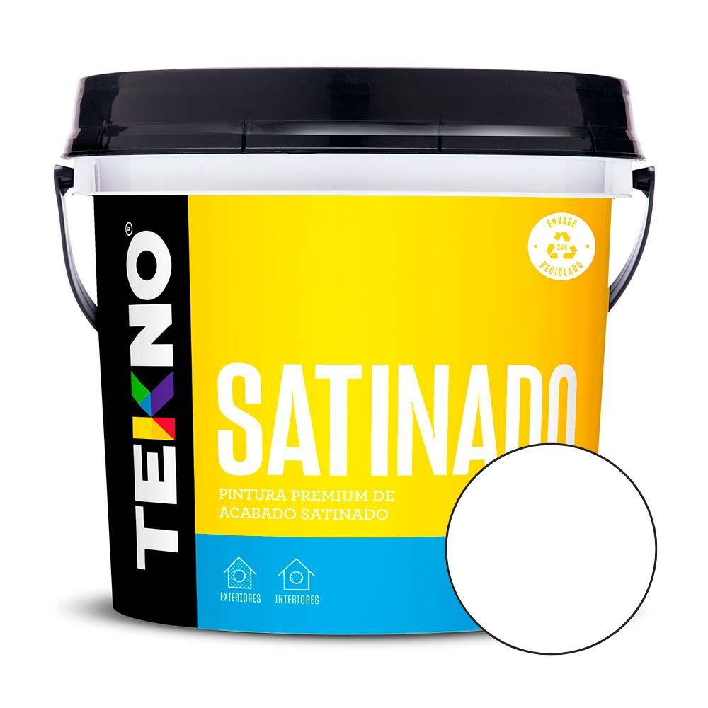 Pintura Satinada Tekno Blanco 1 galón Pintura Satinada Tekno Blanco 1 galón
