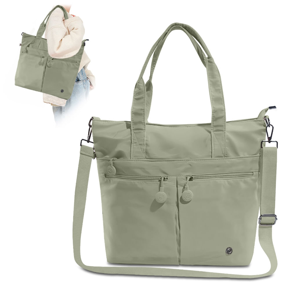 Bolso Cartera Impermeable con Múltiples Bolsillos Verde Y40