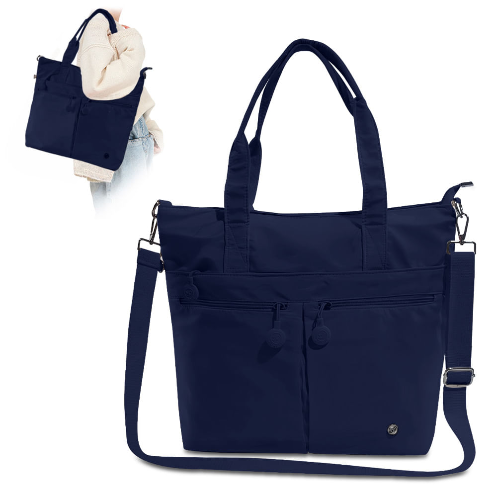 Bolso Cartera Impermeable con Múltiples Bolsillos Azul Y40