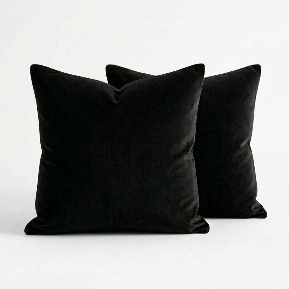 Set 2 Fundas Zalmohadas Velvet Soft 50x50 Color Negro