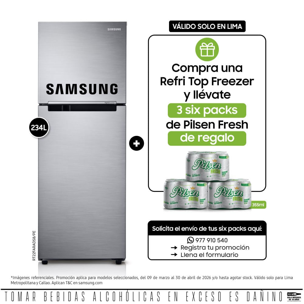 Refrigeradora Samsung RT25FARADS8/PE Top Freezer 255L Plateado Refrigeradora Samsung RT25FARADS8/PE Top Freezer 255L Plateado