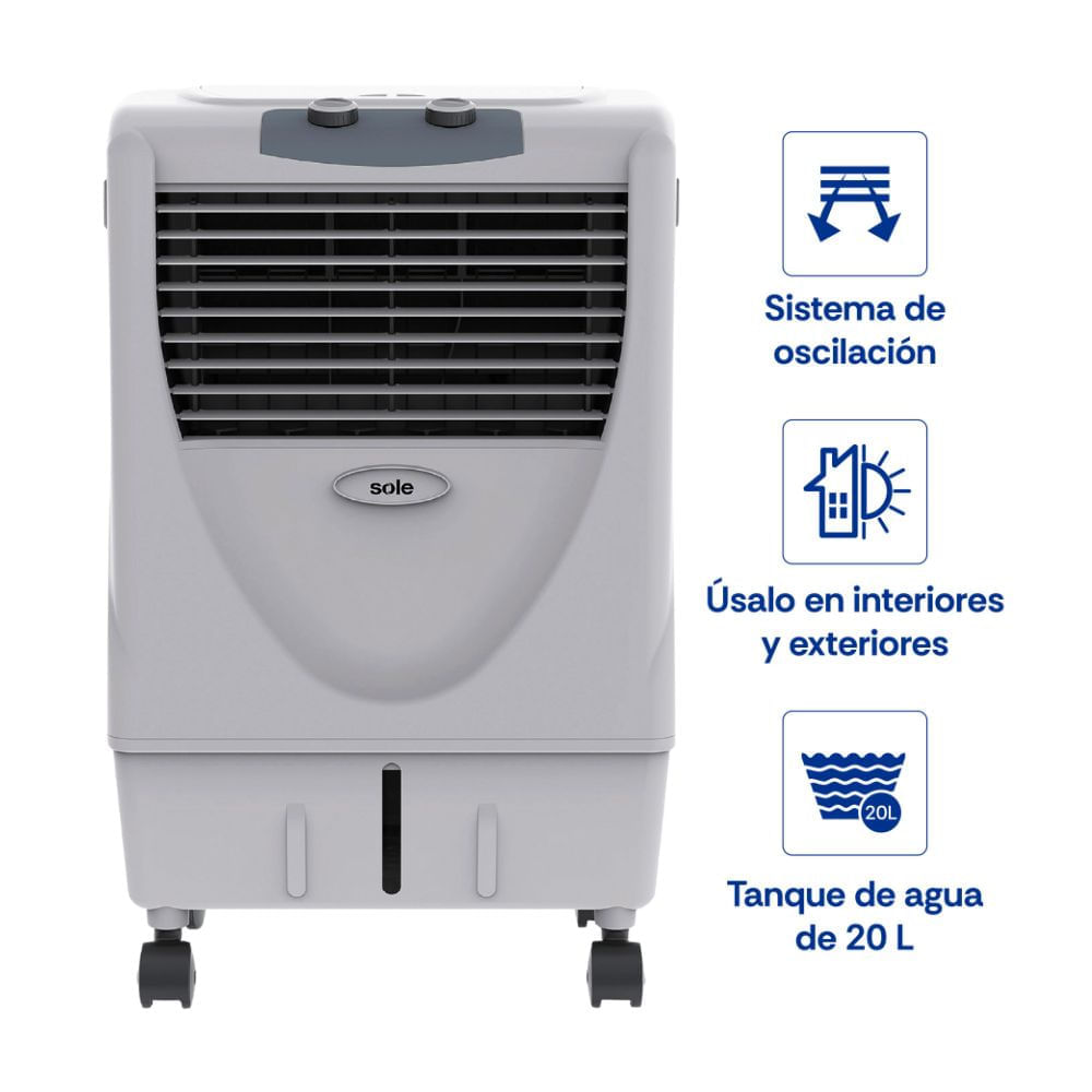 Enfriador de Aire Rapifresco Sole Ultra Cool Gris de 20L