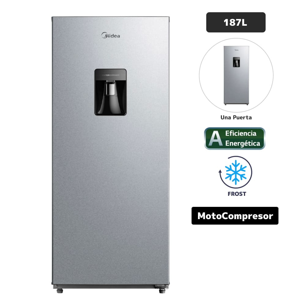Refrigerador MIDEA 187L Frost MDRD268FGR50PEW Silver Refrigerador MIDEA 187L Frost MDRD268FGR50PEW Silver