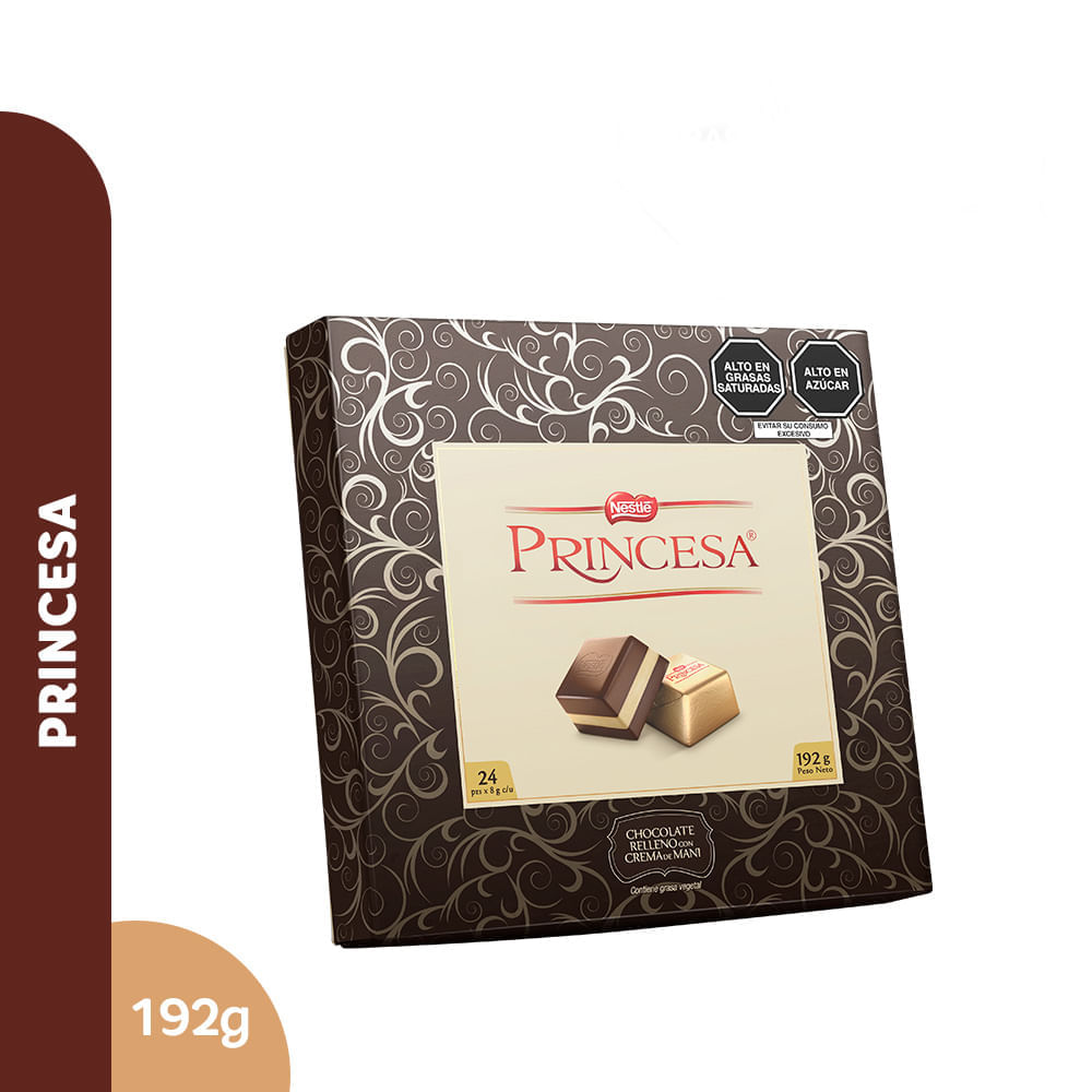 Chocolate PRINCESA Relleno con Crema de Maní Caja 192g