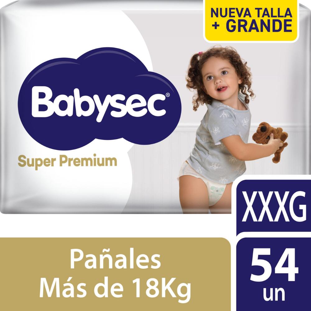 Pañales para Bebé BABYSEC Super Premium XXXG Paquete 54un Pañales para Bebé BABYSEC Super Premium XXXG Paquete 54un