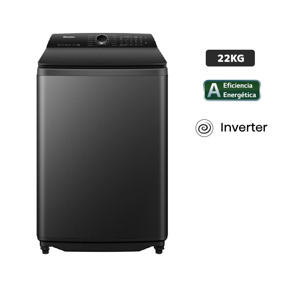Lavadora HISENSE 22 Kg Carga Superior WT5I2223DB Inox Lavadora HISENSE 22 Kg Carga Superior WT5I2223DB Inox