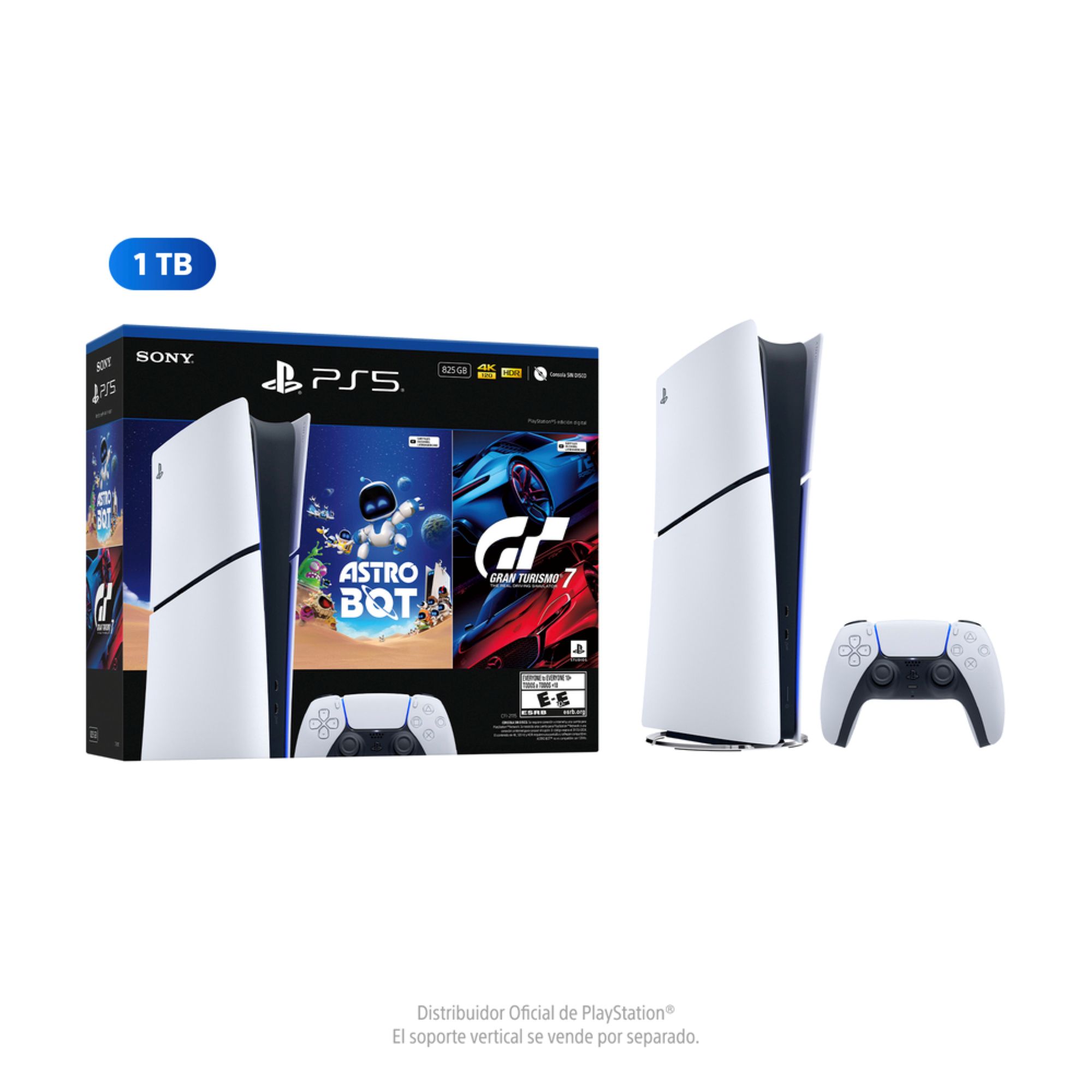 Consola PS5 Digital Slim 1TB + Astro Bot + Gran Turismo 7