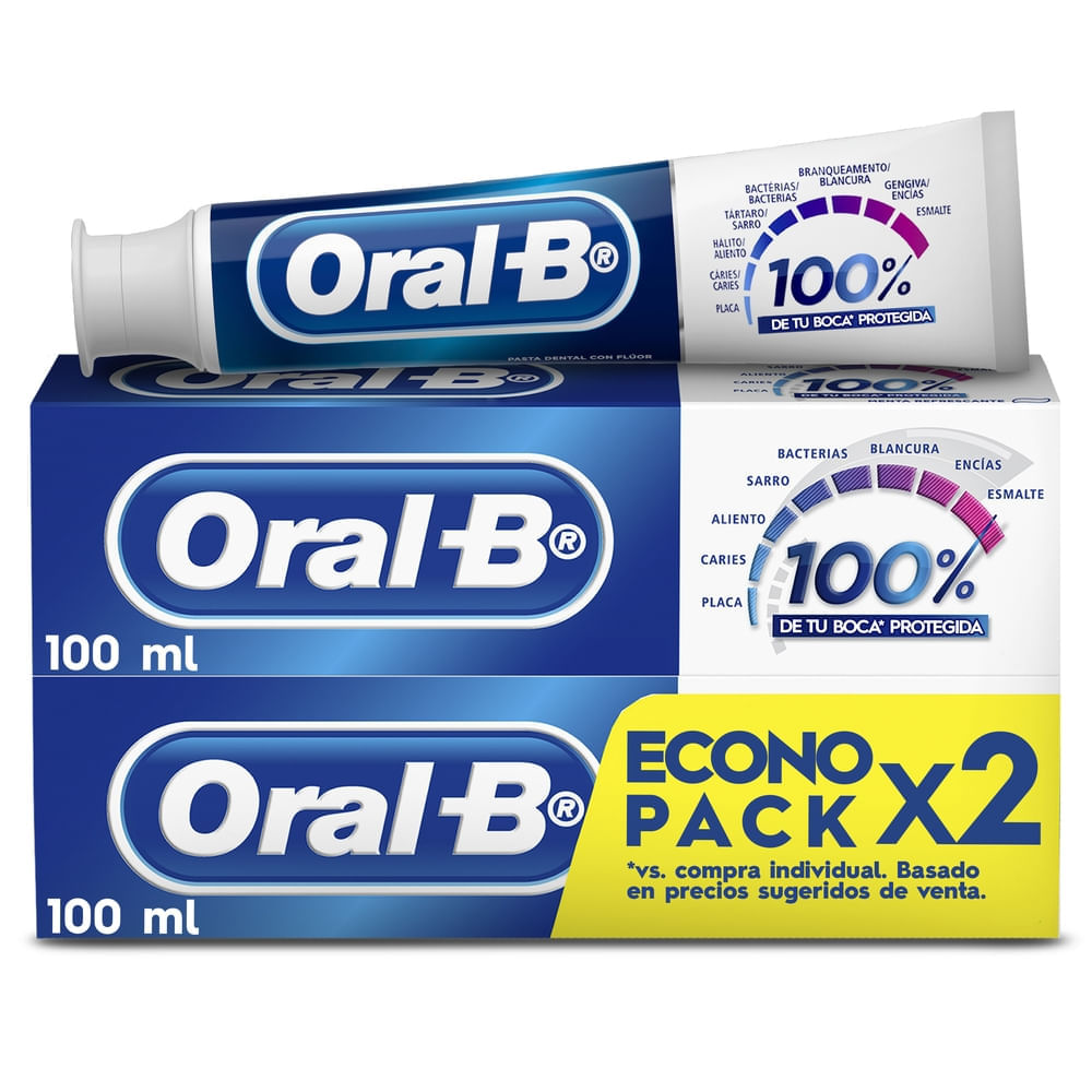Pasta de Dientes ORAL-B 100% 100ml Caja 2un Pasta de Dientes ORAL-B 100% 100ml Caja 2un