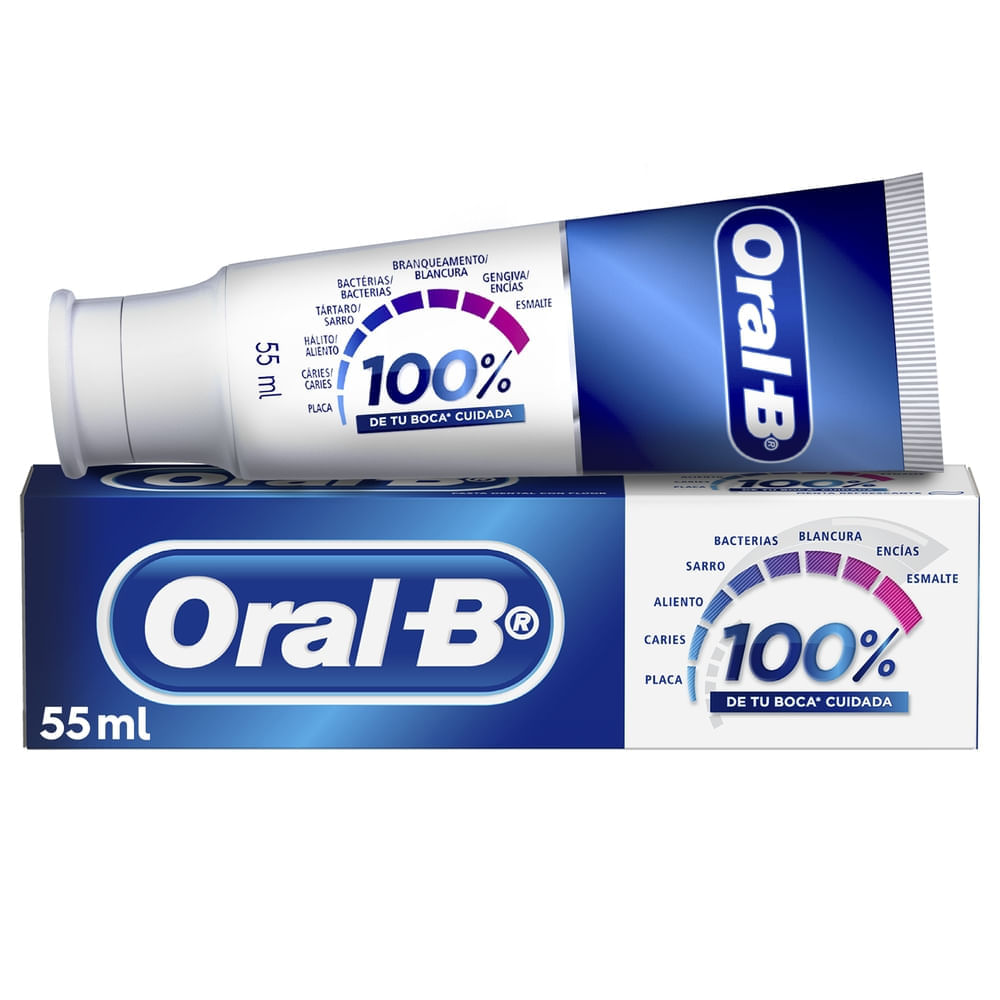 Pasta de Dientes ORAL-B 100% Frasco 55ml Pasta de Dientes ORAL-B 100% Frasco 55ml