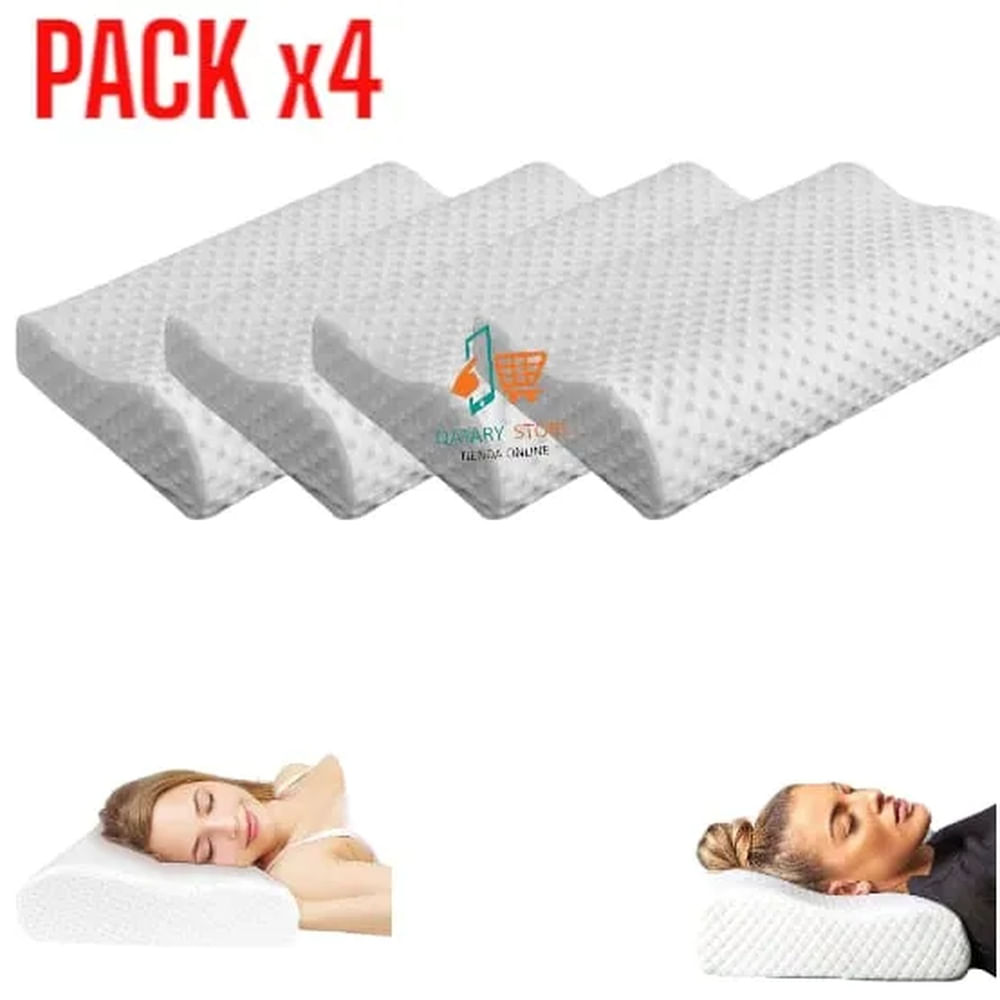 PACK x4 Almohada Ortopedica Cervical Evita Ronquidos Memory Pillow