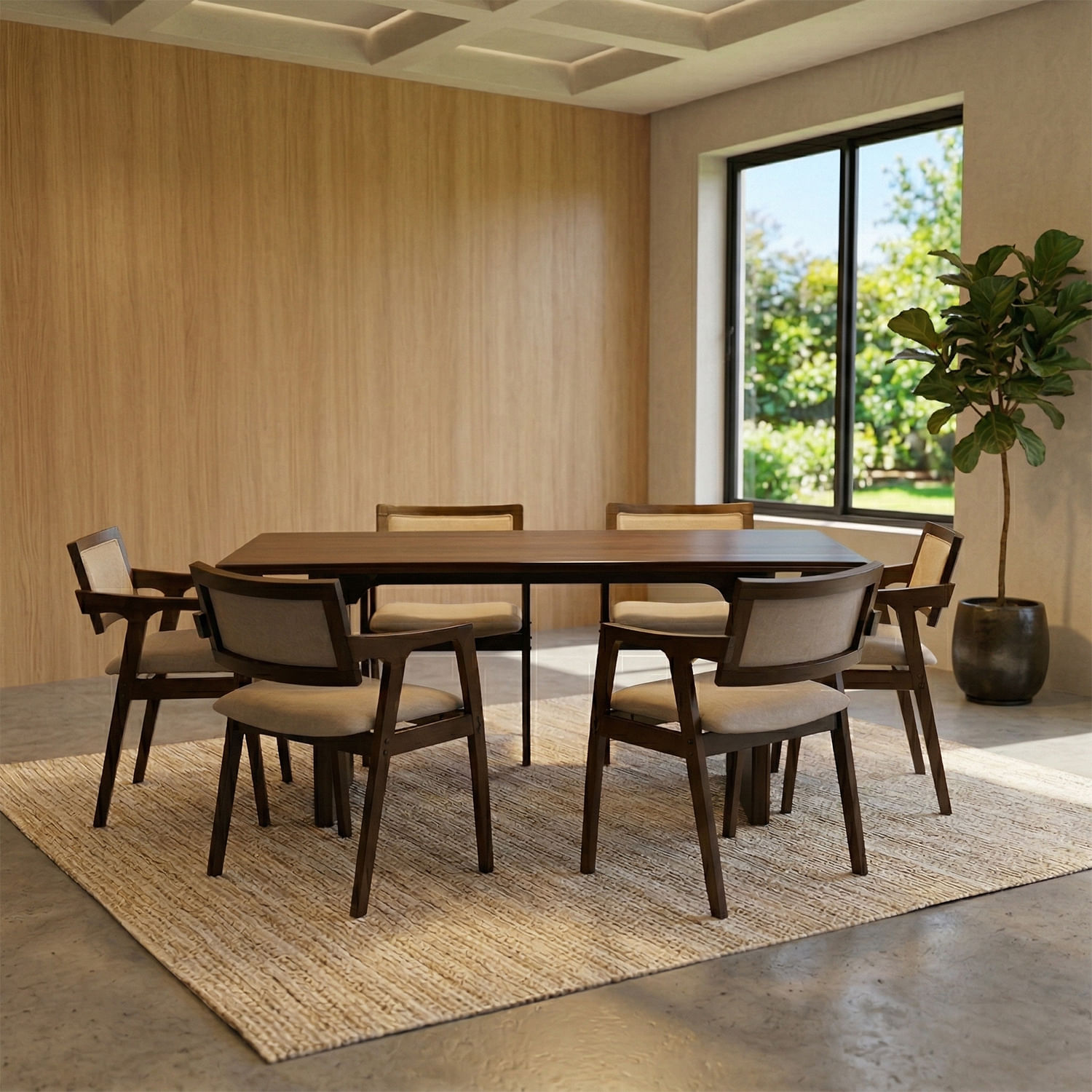 Juego De Comedor Aitana 6 Sillas Marrón