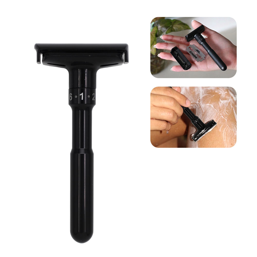 Rasuradora Reutilizable Negra Bamboo Balance